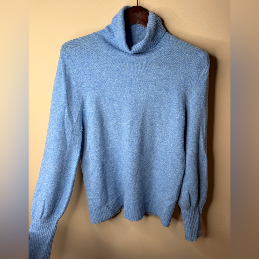 J crew baby blue wool blend turtleneck sweater medium